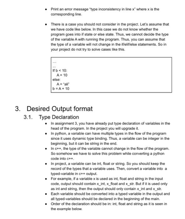 statements. Your project is to convert the given assignment and if/else statements