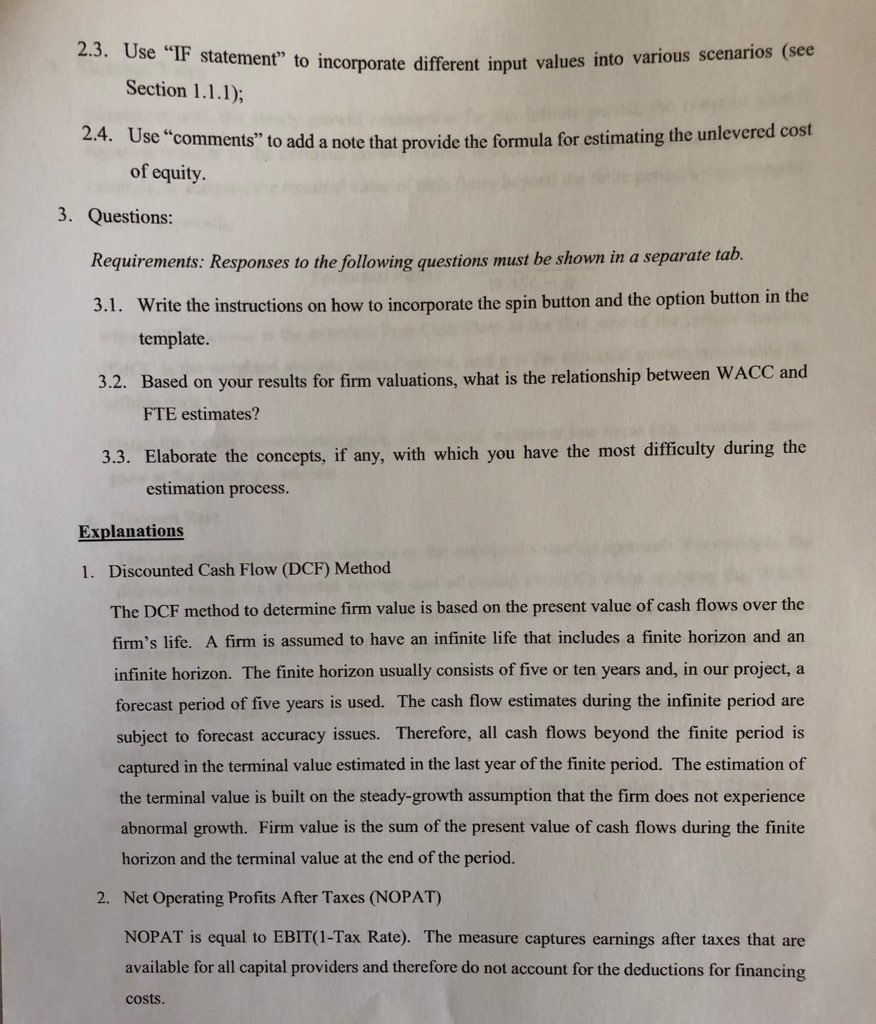 1.1.1. that is applicable to both firm and project valuations for the