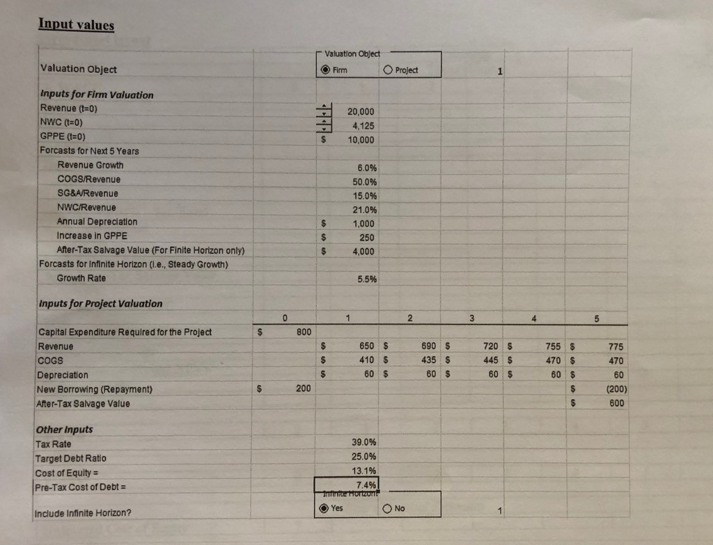 finite horizon, and project valuation with a finite horizon; 1.1.2. that incorporates