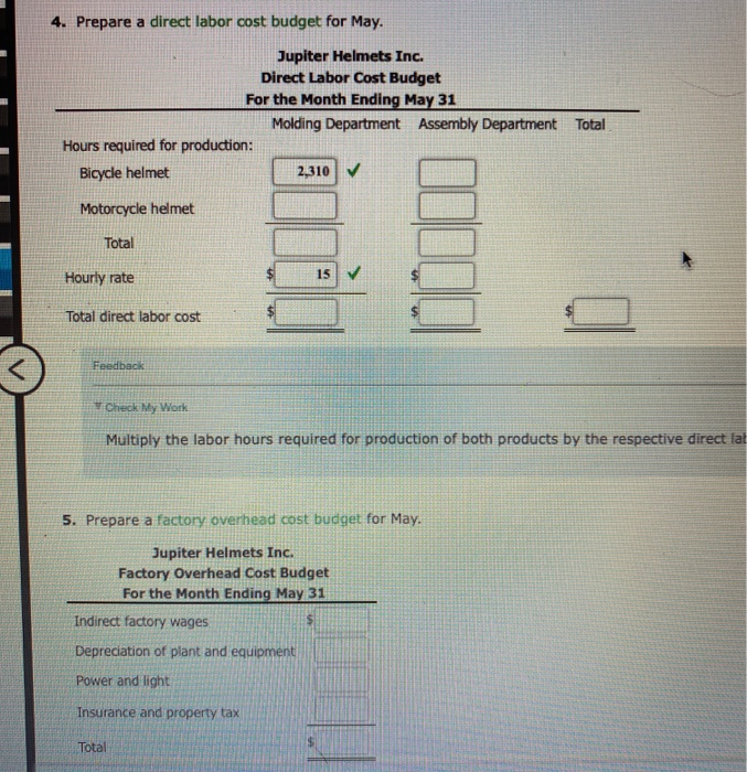 helmet 5,000 units at $175 per unit b. Estimated Inventories at May