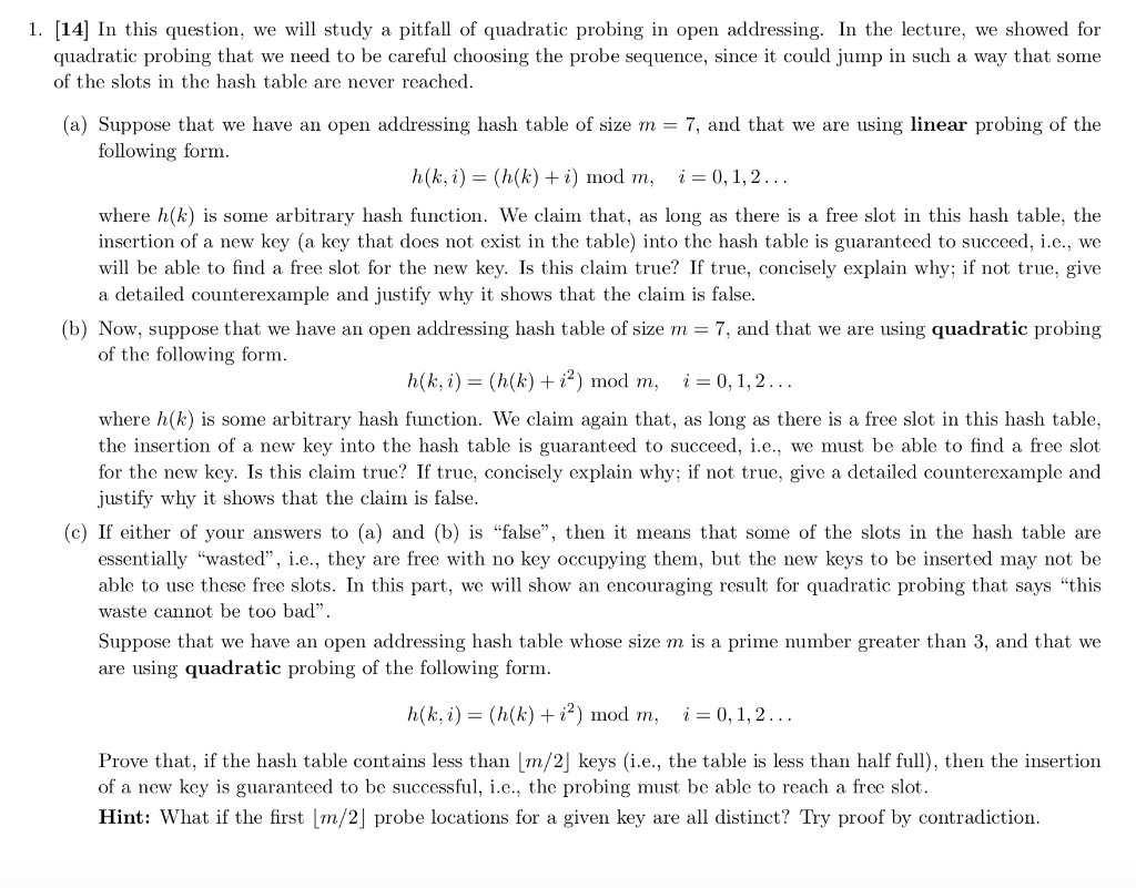  1. [14] In this question, we wil study a pitfall of