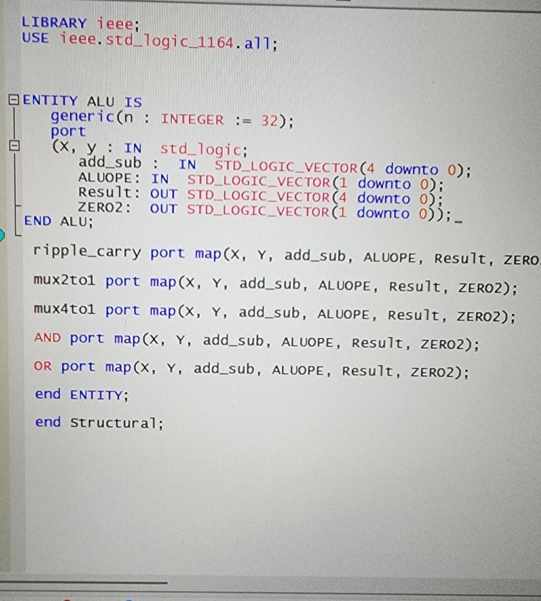 ALU code as needed so that it can run properly with the