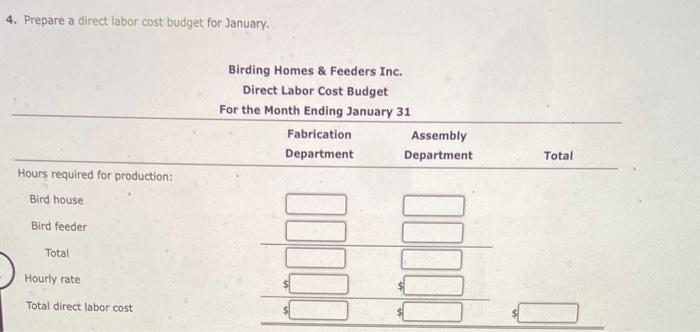 operating expenses for January: 1. Estimated other revenue and expense for January: