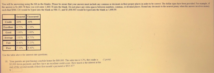 $1,860.78 then you will enter 1,860.78 into the blank. Do not a