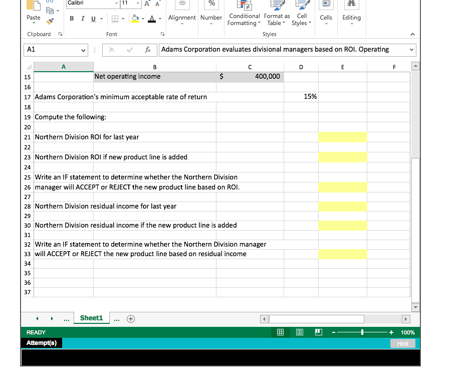 do the excel work? Calibri BIU Alignment Number Conditional Format as Cel