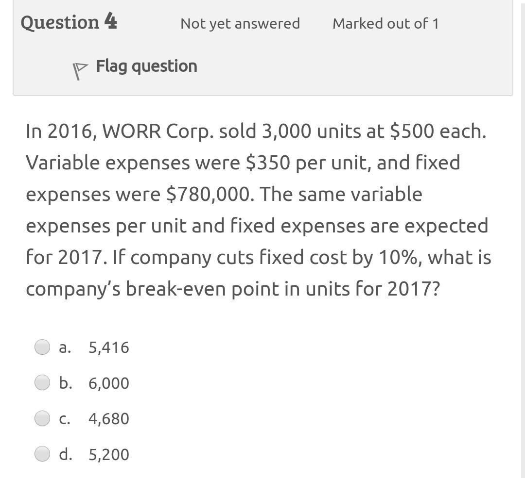 Multiple-choice question, please solve quickly Question 4 Not yet answered Marked