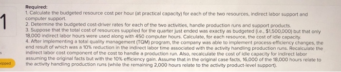 (TDABC) in conjunction with its enterprise resource planning (ERP) system. Management is
