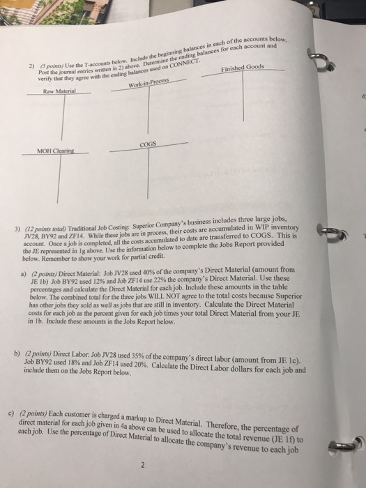 ACC 1820 Project 2 (Ch 2 &3) Name Use "given" and your