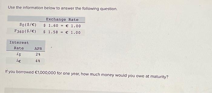  Use the information below to answer the following question. So ($/