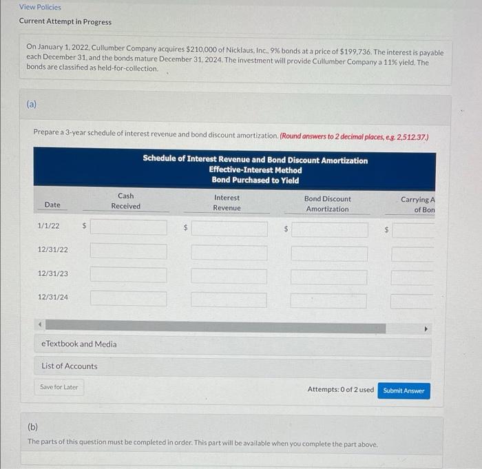  View Policies Current Attempt in Progress On January 1, 2022, Cullumber