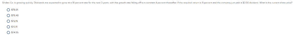 Shidao. Co is growing quickly Dividends are expected to grow at