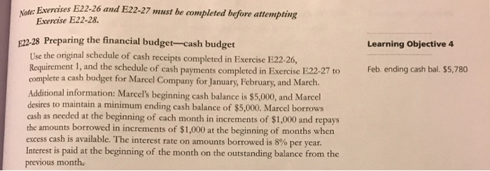  Exercises E22-26 and E22-27 must be completed before attempting Exercise E22-28.