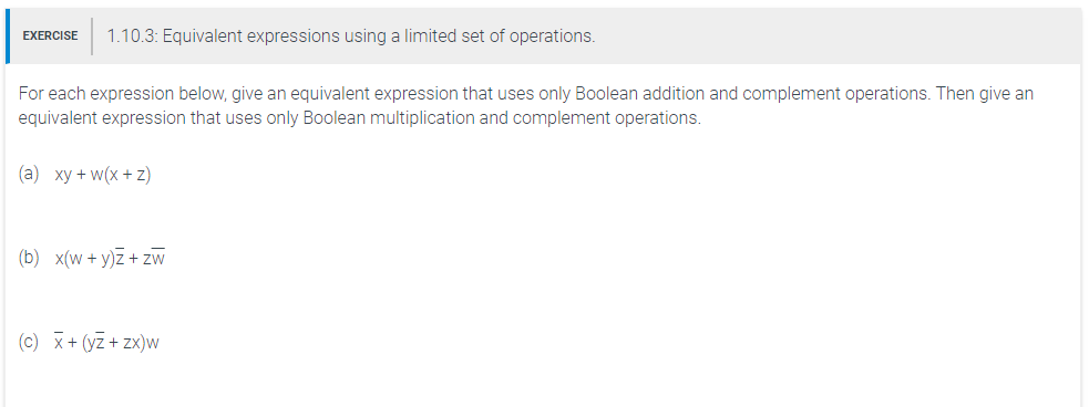 Please write multiplication/complement form in terms of ( *, ' )