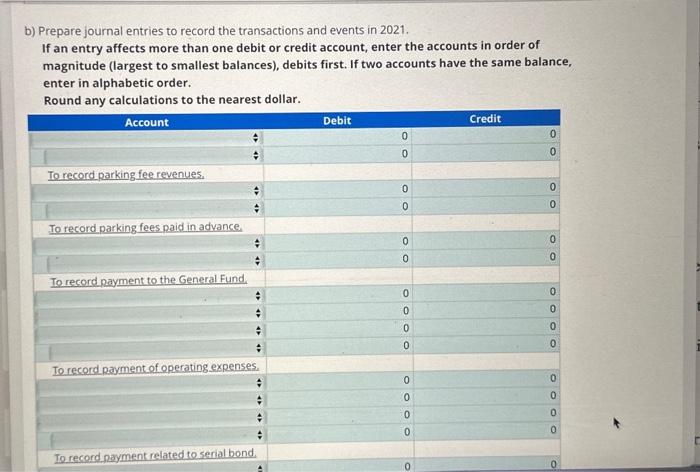 to record the transactions and events in 2020. If an entry affects
