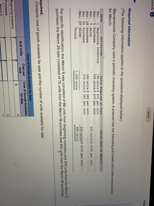  ework i Saved Help Required information (The following information applies to