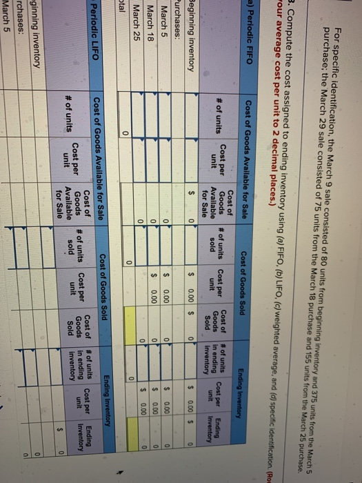 at Retail Units Acquired at Cost 135 units @ $70 per unit