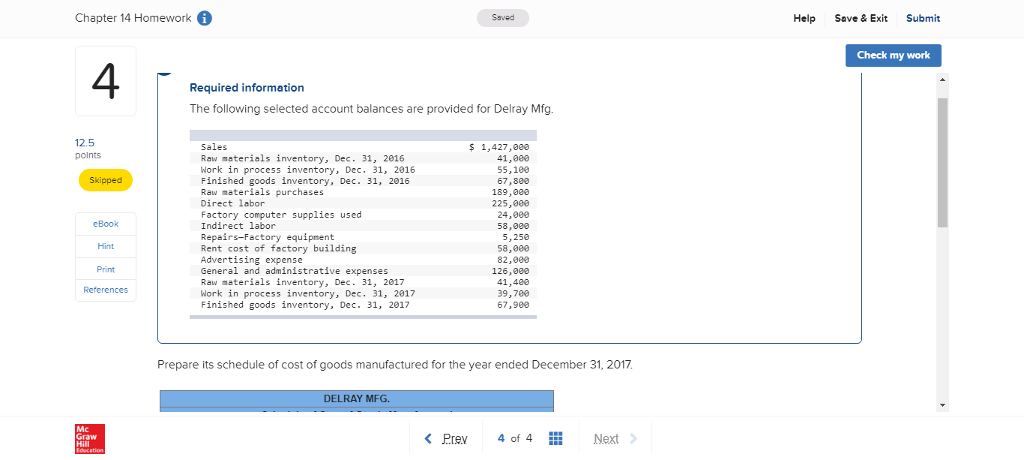  Chapter 14 Homework 6 Saved Help Save & Exit Submit Check