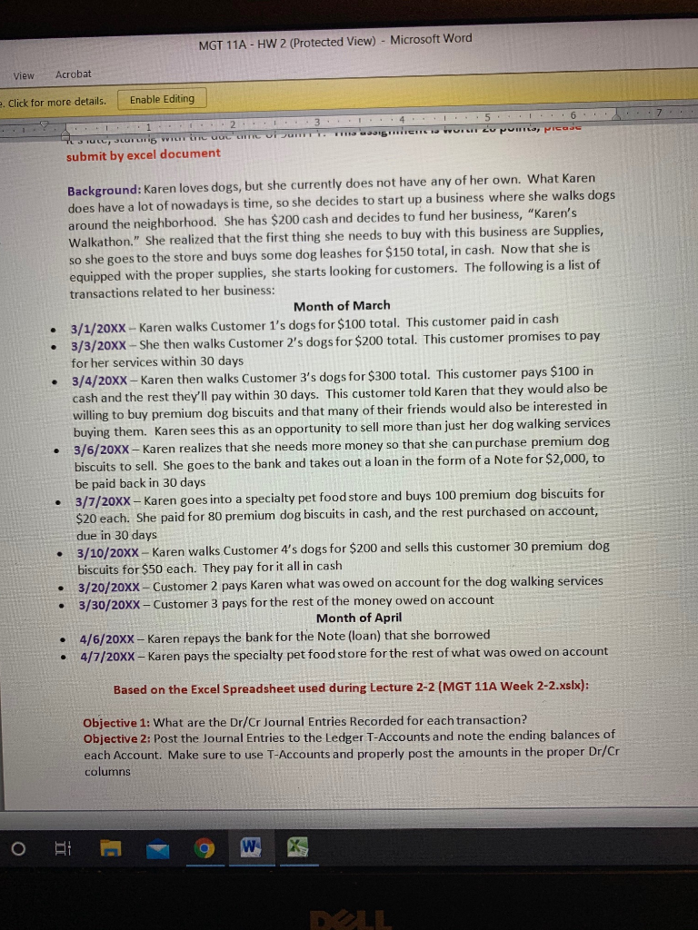 MGT 11A - HW 2 (Protected View) - Microsoft Word View