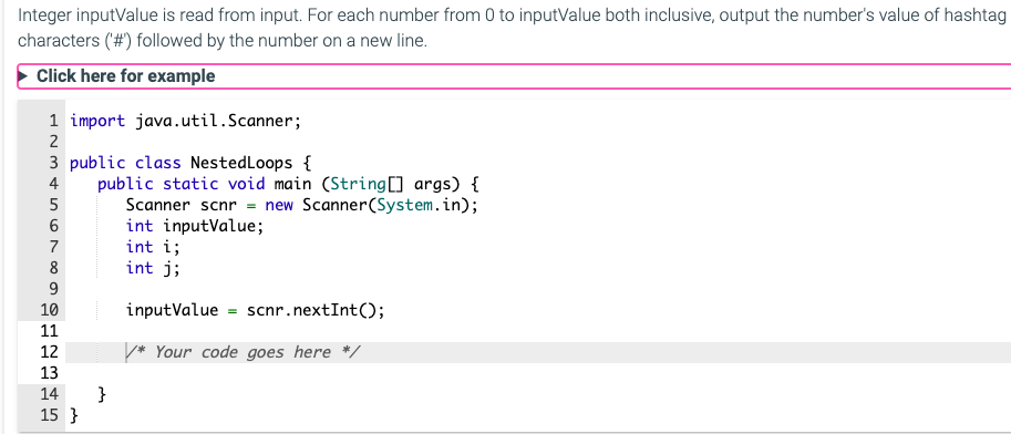  JAVA Integer inputValue is read from input. For each number from