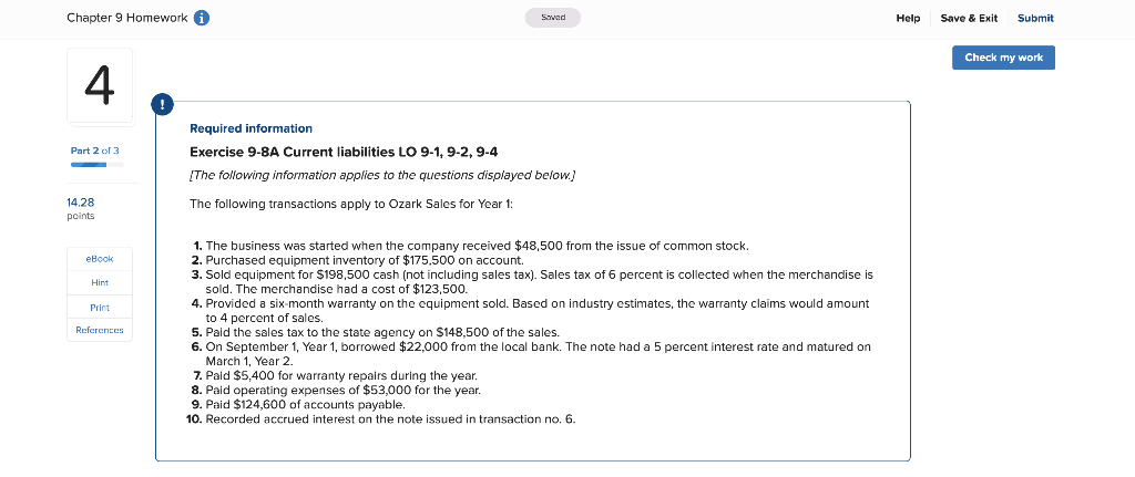  Chapter 9 Homework 0 5 Help Save & Exit Submit Check