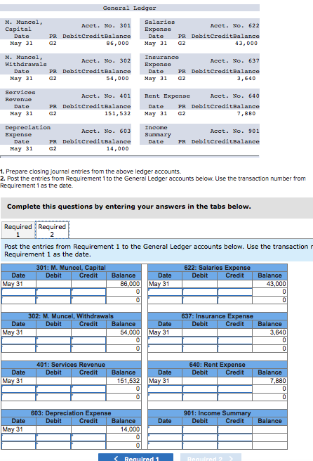 May 31 fiscal year-end Information from the following ledger accounts (assume that