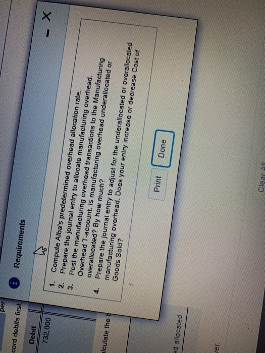 rate 12 per machine hour $ Requirement 2. Prepare the journal entry