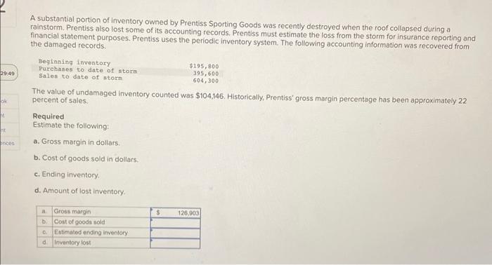 how do i solve this? A substantial portion of inventory owned by