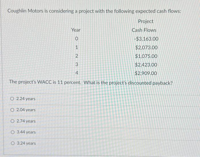  Please answer quickly for a like 16 Coughlin Motors is considering