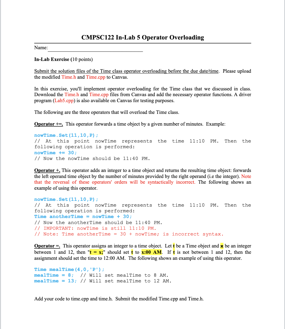  In-Lab Exercise ( 10 points) Submit the solution files of the