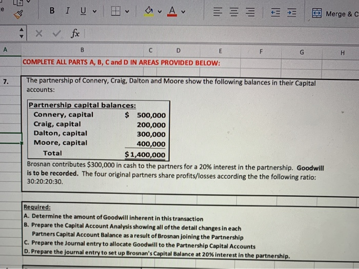  88 O A E Merge & c BI U B fx
