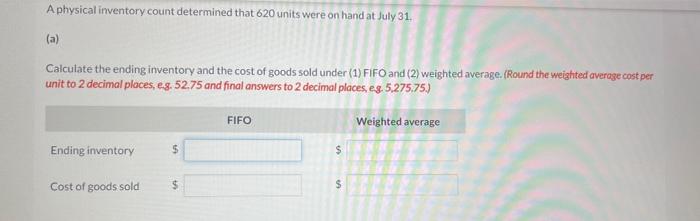 and its accounting records include the following inventory information for the month