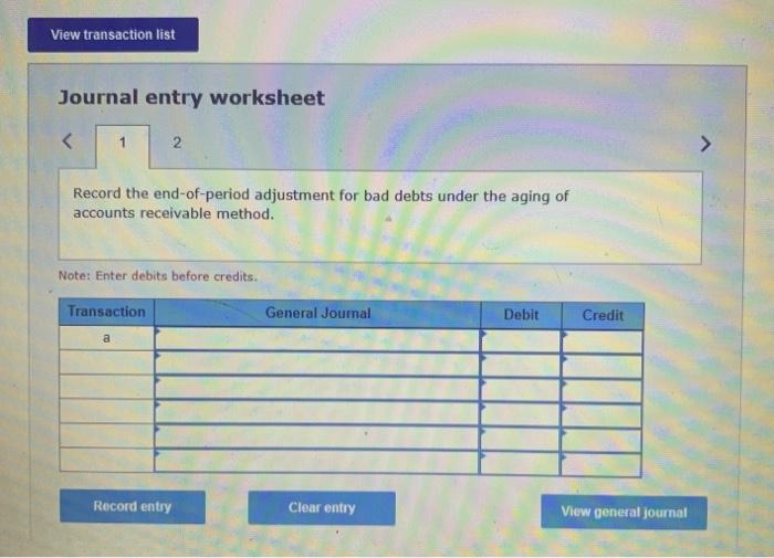 of Receivables Method [LO 8-2] Blackhorse Productions, Inc., used the aging of
