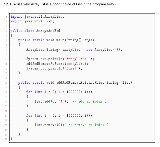 head and the tail are stored in the wrapper class. numbers size: