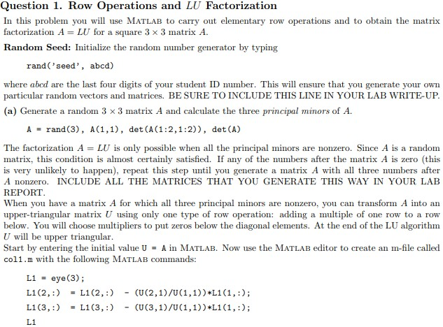 the computation time to solve Ax - b by Gaussian elimination vs.