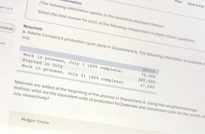  ation Help Help Save & Exit art 1 of 4 (The