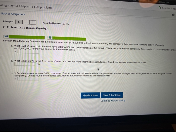  Assignment 3: Chapter 16 EOC problems Q Search this co Back