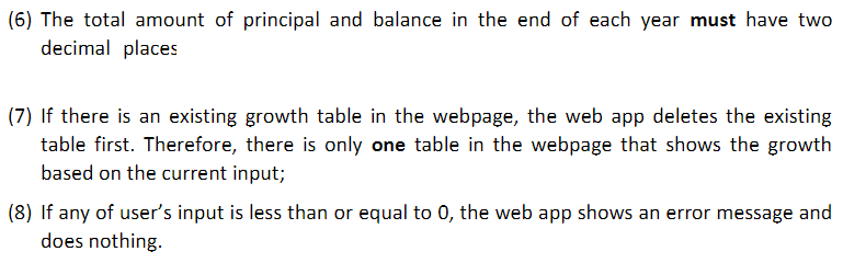 "Investment Calculator"; (2) Put your name on the page in Header 1
