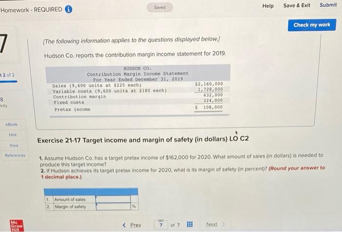  Saved Submit Homework - REQUIRED Help Save & Exit Check my