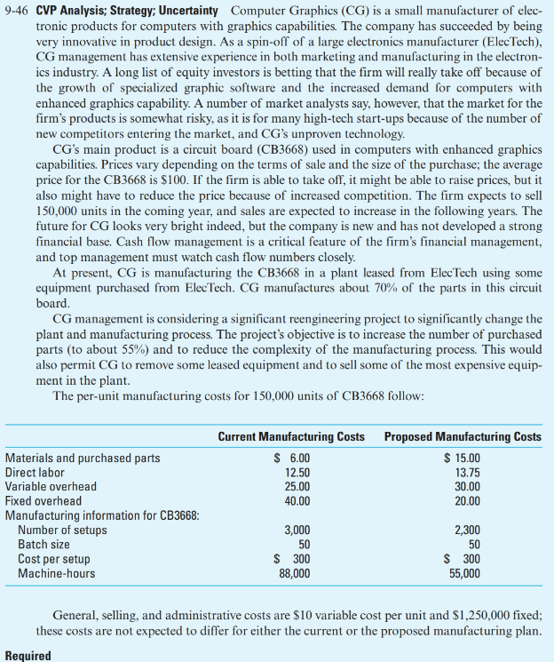 Required 1. Compute the breakeven point in units for both the