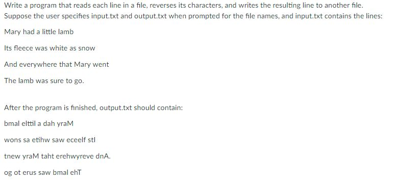 IN C++, Write a program that reads each line in a file,