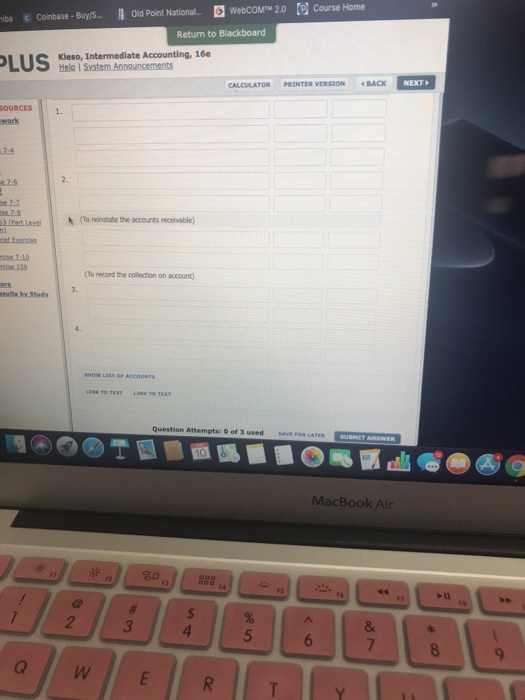 NEXT OURCESProblem 7-6 ork The balance sheet of Teal Company at December