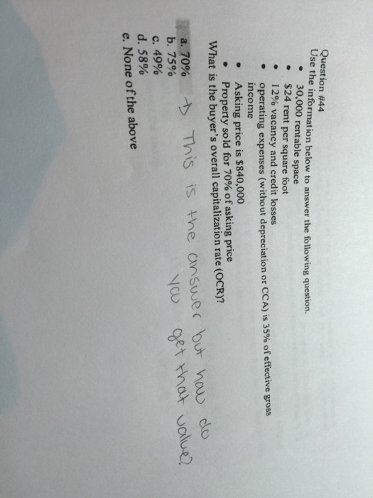  Use the information below to answer the following question. 30,000 rentable