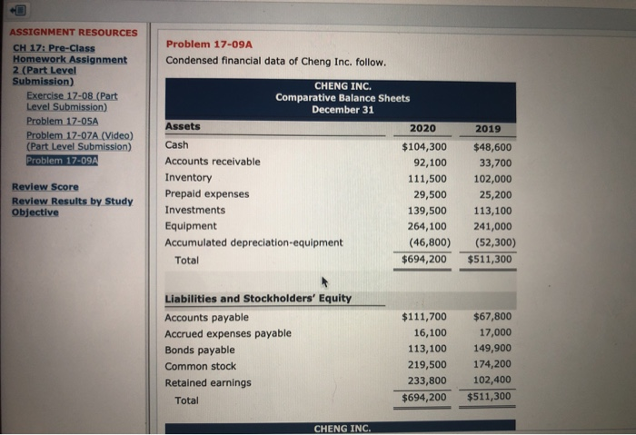  ASSIGNMENT RESOURCES CH 17: Pre-Class Homework Assignment 2 (Part Level Submission)