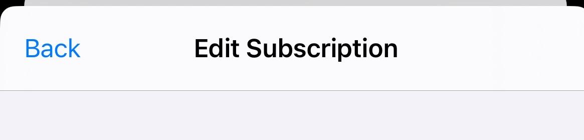  What isBack Edit Subscription 