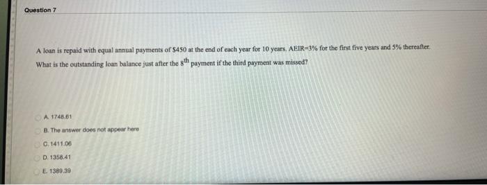  Use formula to solve this problem (No Excel Please) Question 7