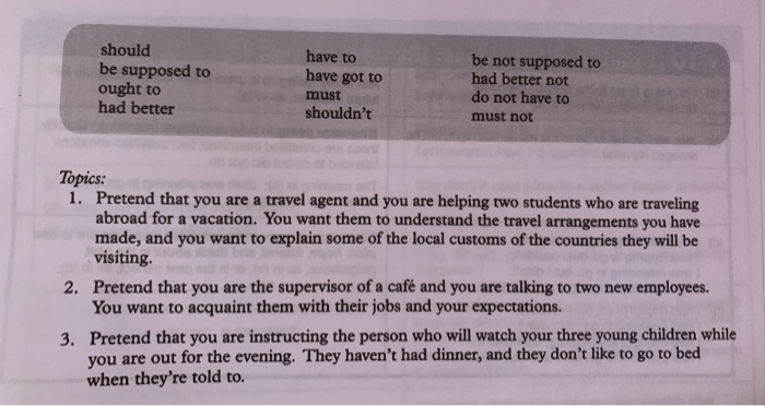 Choose one (or more) of the topics for writing, group discussion, or