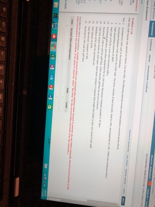  ACCOUNTING PRINCIPLES (AC 1101/1201/11622 MESSAGE WY INSTRUCTOR FULL SCREN PRINTER VERSION