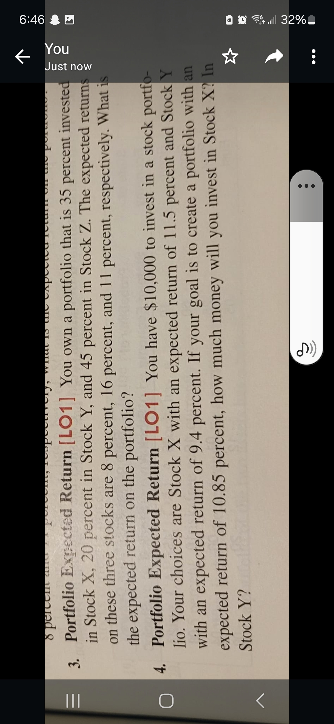  Portfolio Expected Return [LO1] You own a portfolio that is 35