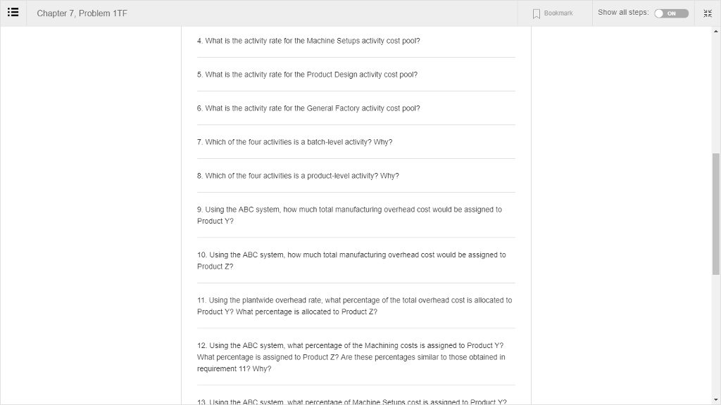 Chapter 7, Problem 1TF Bookmark Show all steps: CM 4. What
