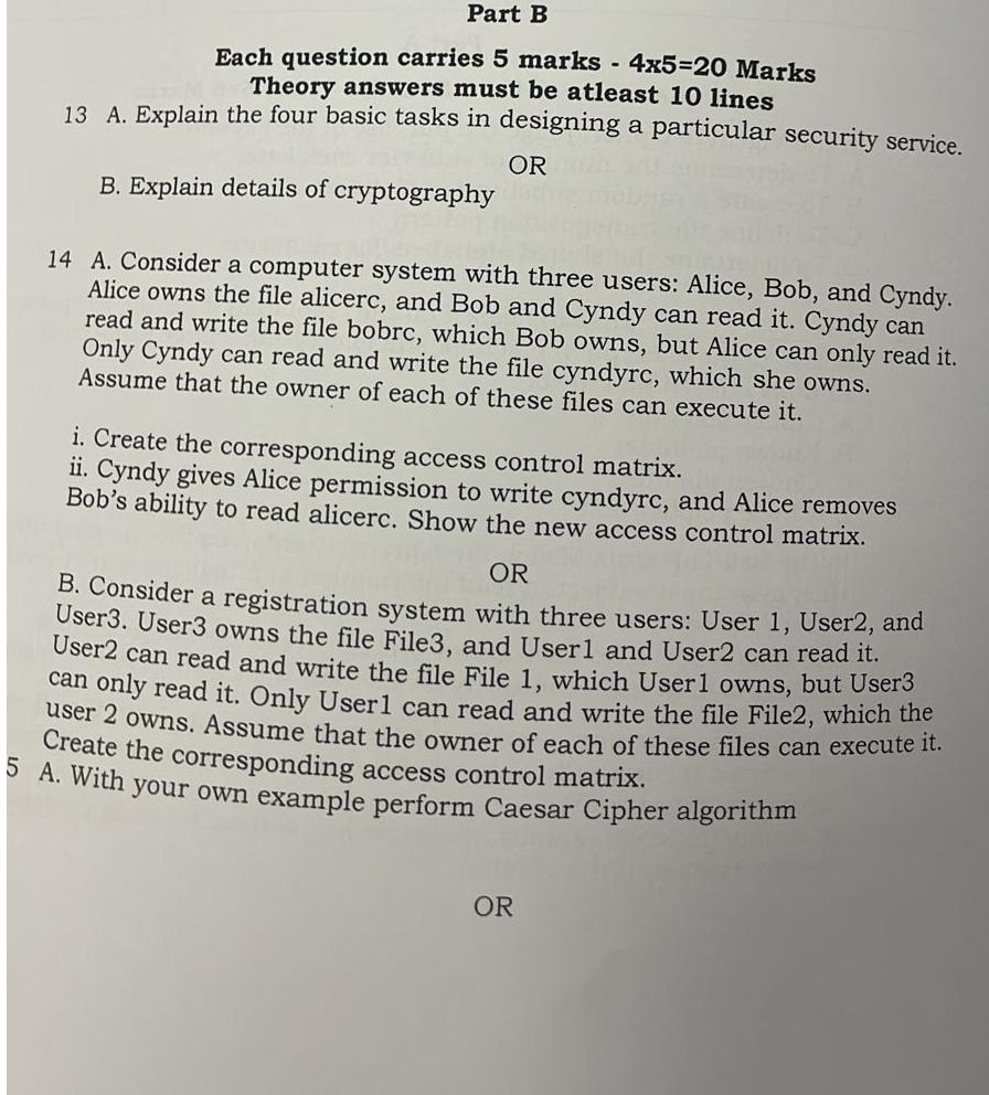  Part B Each question carries 5 marks -4x5=20 Marks Theory answers